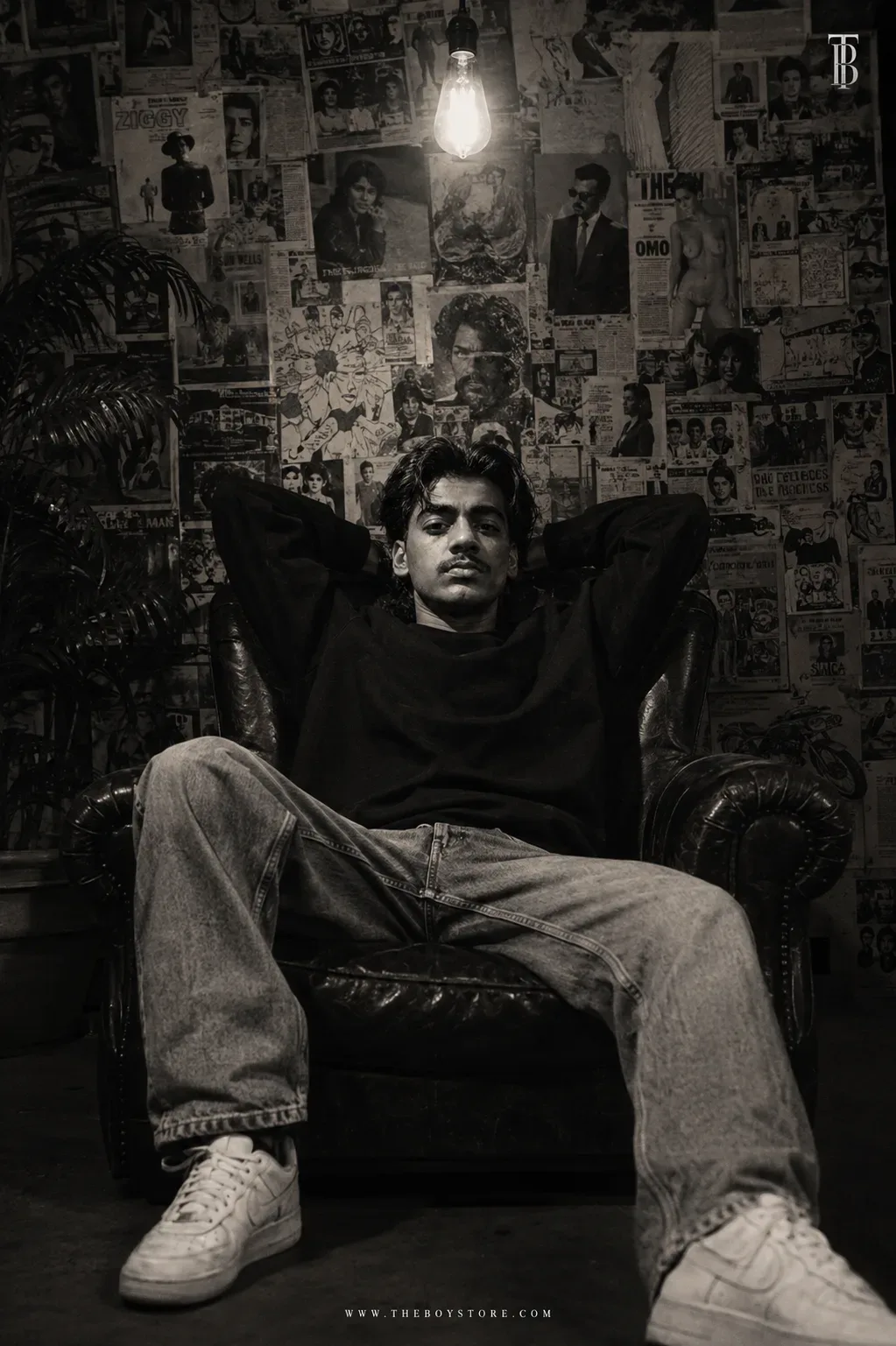 Vintage Leather Chair Dark Editorial AI Photo Prompt preview example result