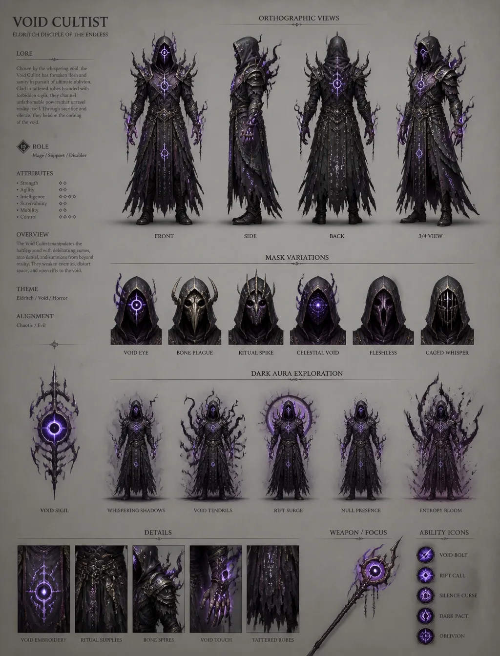 Void Cultistcreate A Detailed Character Sheet AI Photo Prompt generated preview