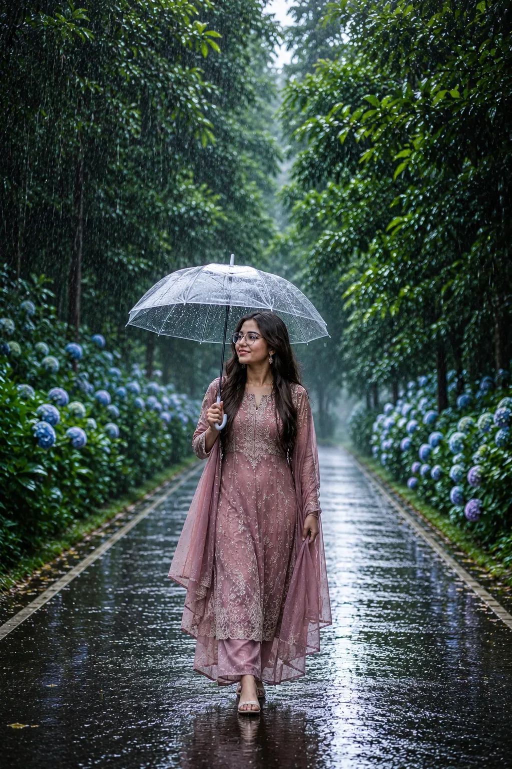 Walking Through The Rain AI Photo Prompt preview example result