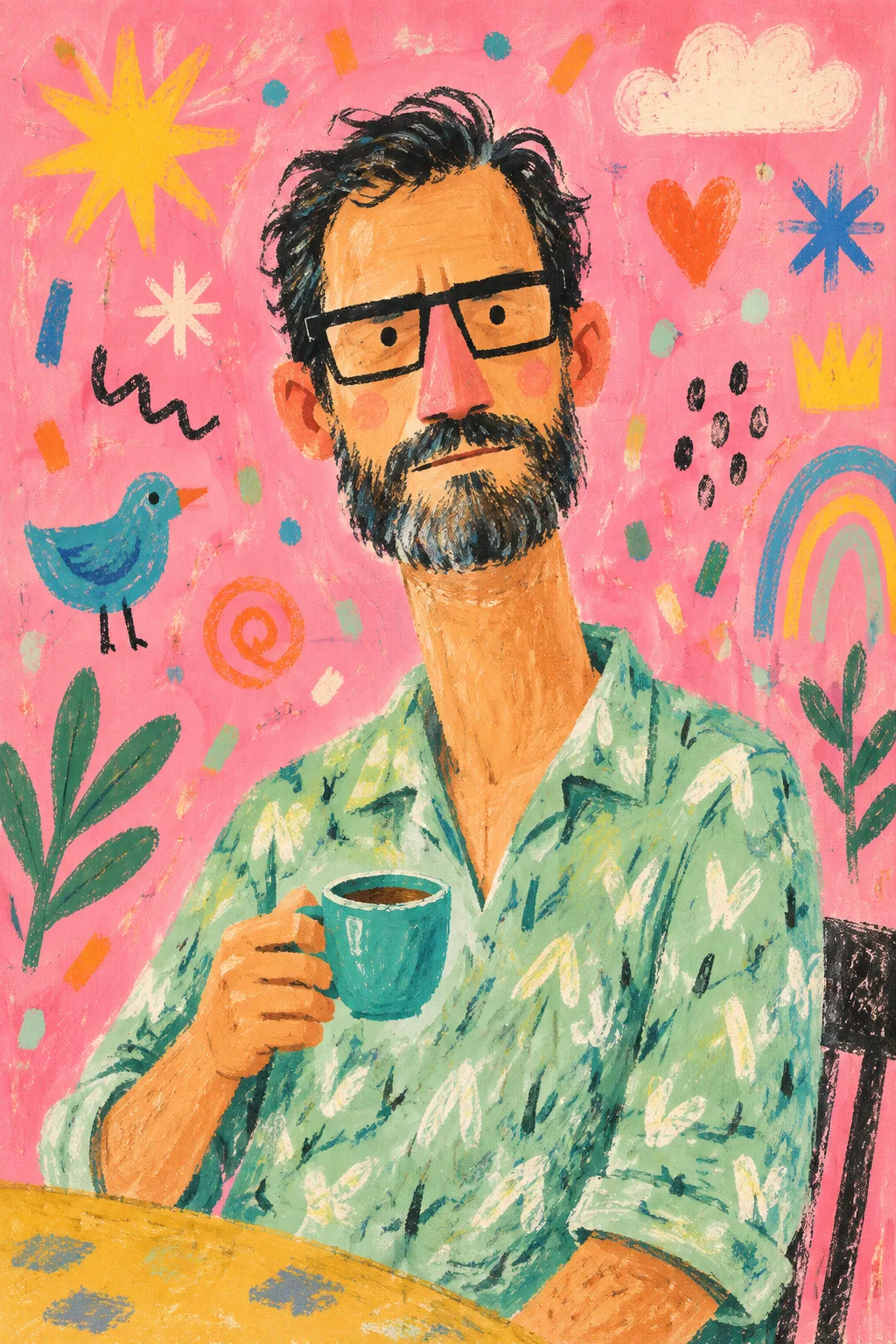 Whimsical Hand-Painted Editorial Illustration Of A AI Photo Prompt generated preview