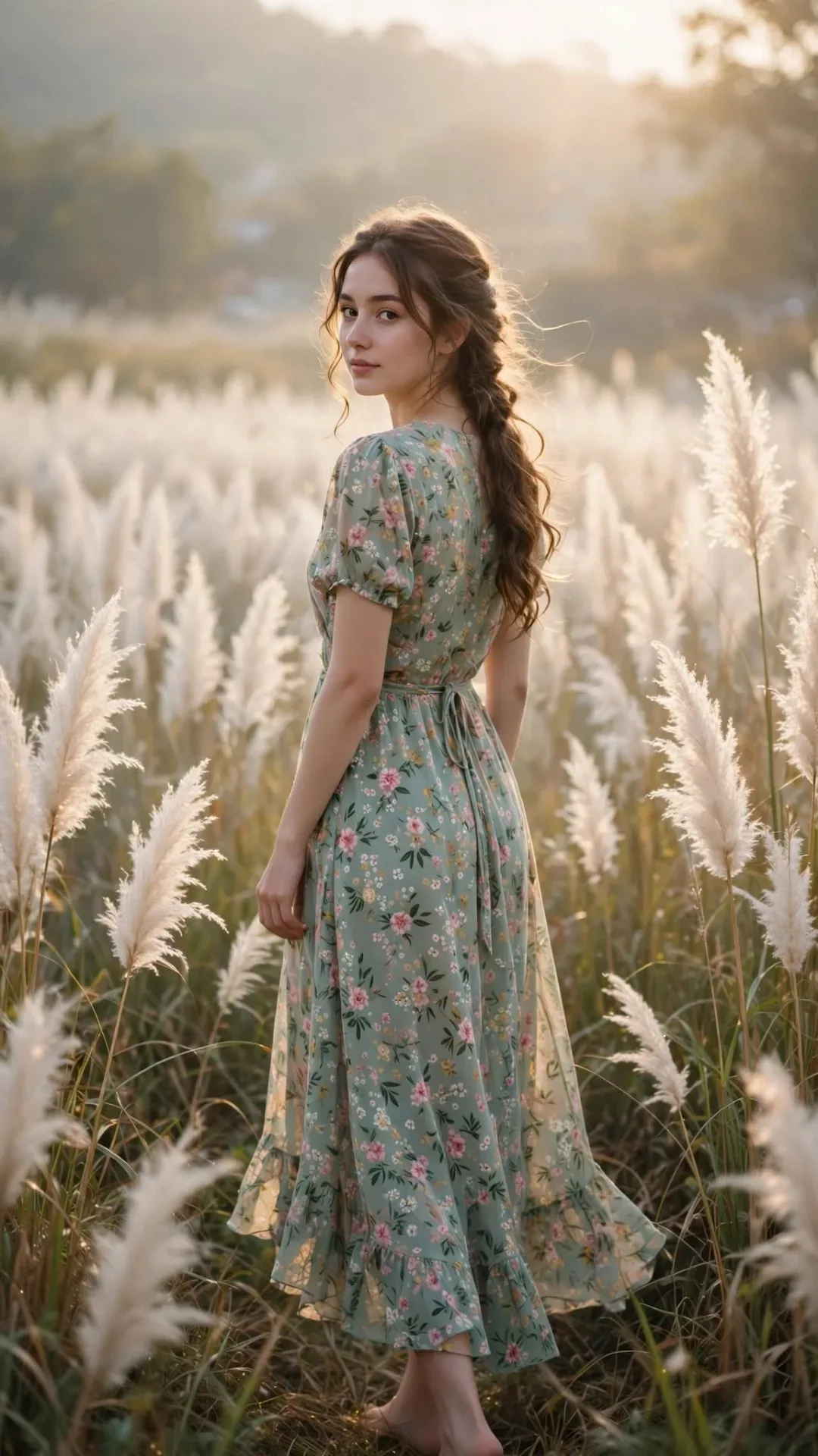 White Kash Field Portrait Nature Outdoor AI Photo Prompt preview example result