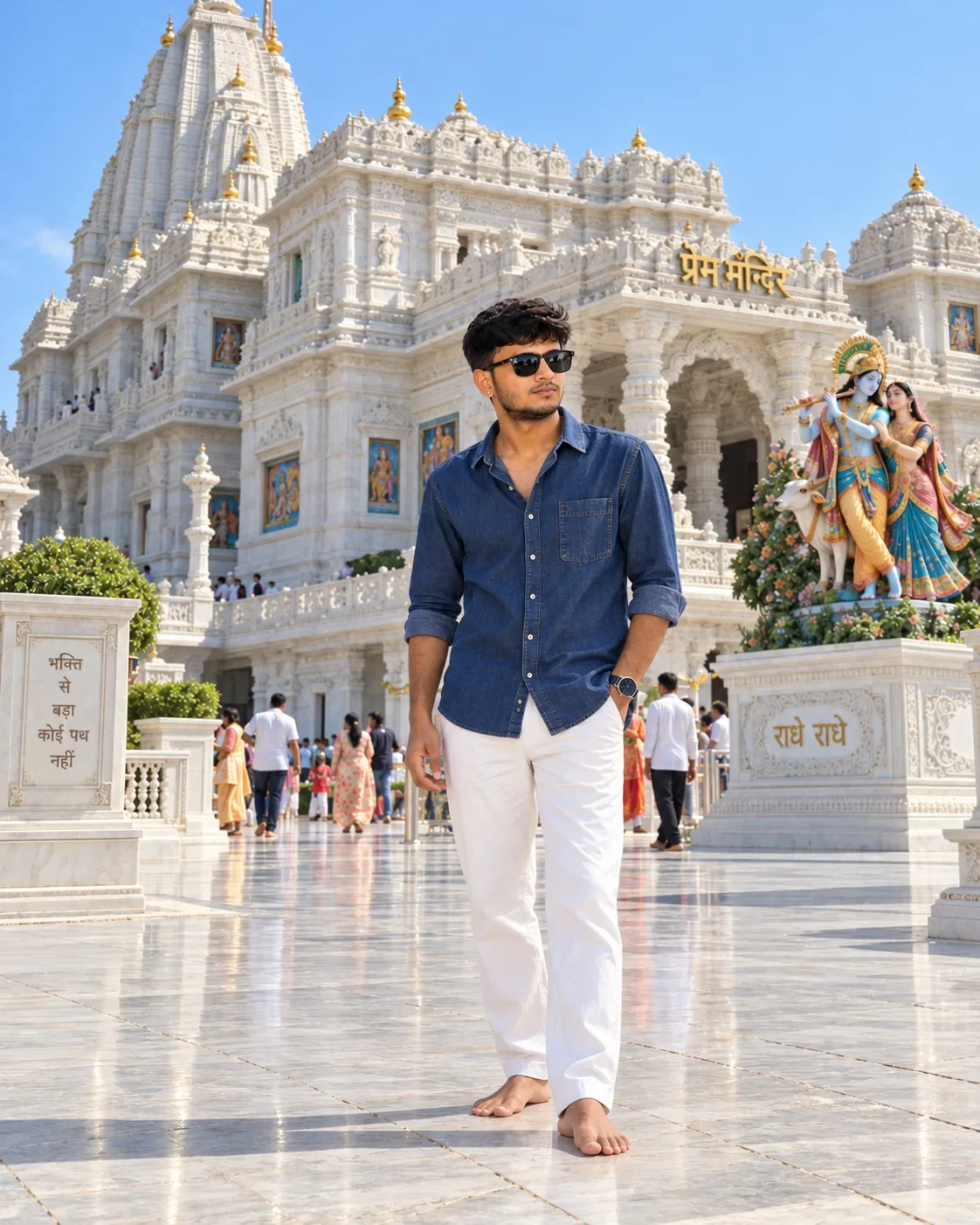 White Marble Temple — Barefoot Travel Portrait Prompt preview example result
