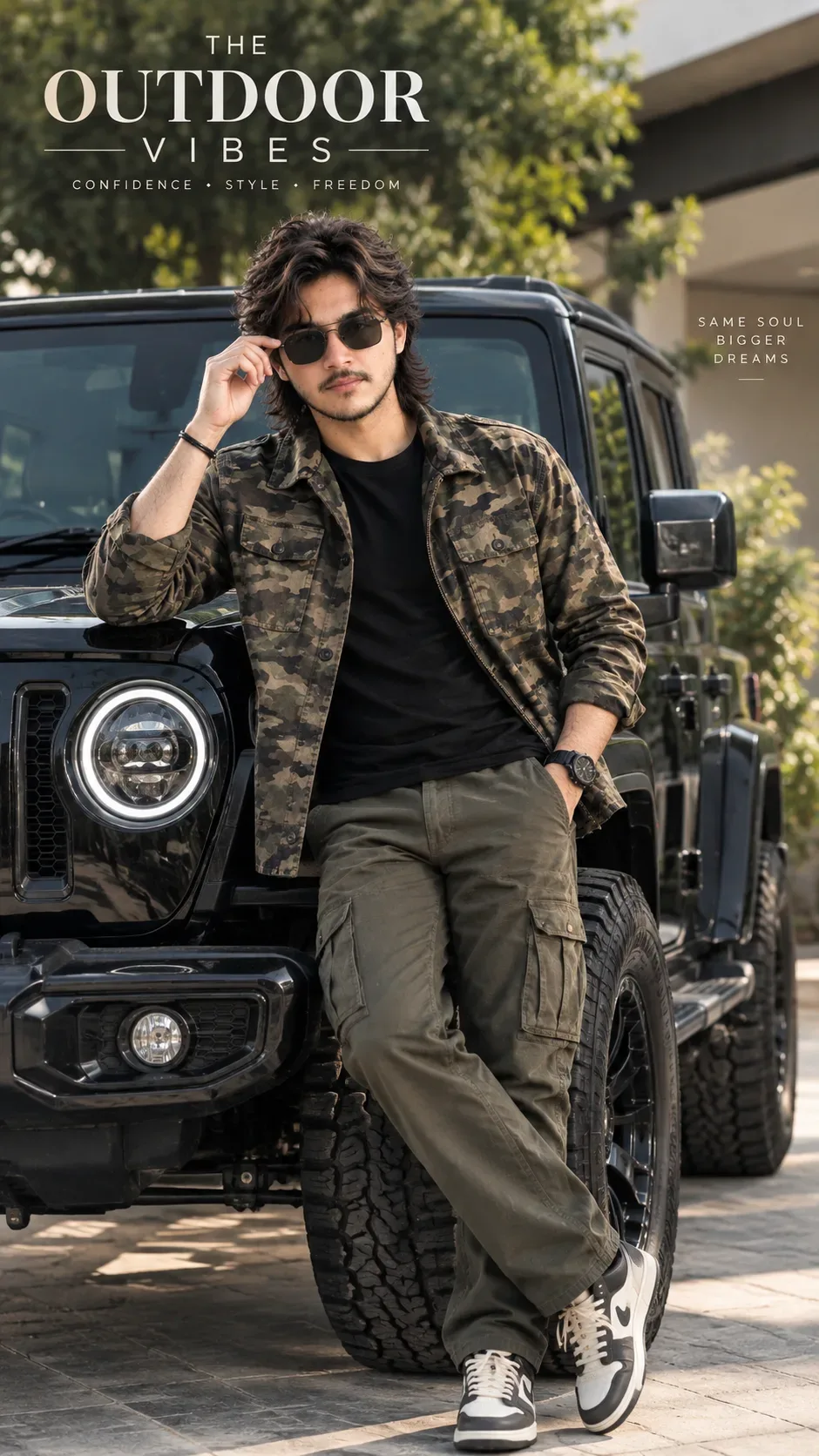 Wild Roads, Bold Vibes Urban Adventure AI Photo Prompt preview example result