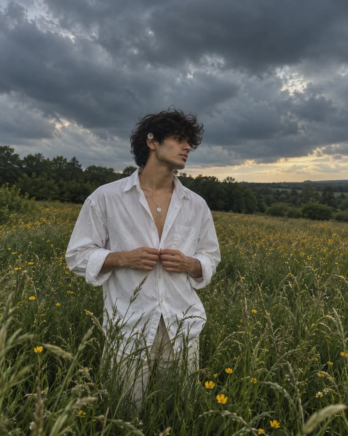 Wildflower Before the Storm. AI Photo Prompt preview example result