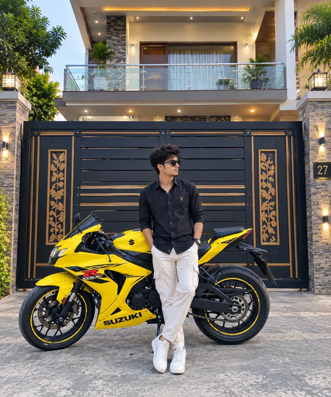 Yellow Beast & Black Style Dream Bike Vibes AI Photo Prompt preview example result