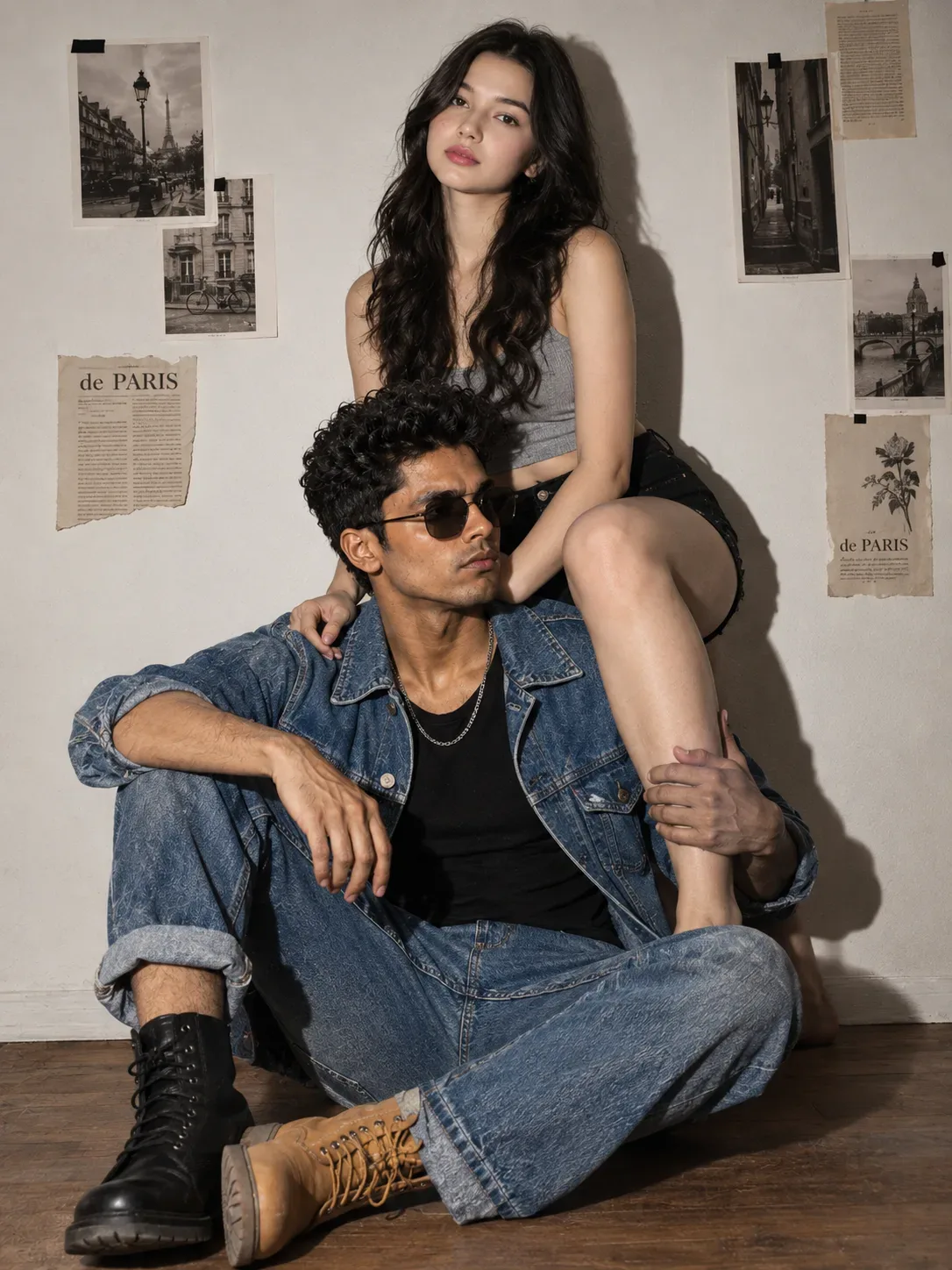 Young Asian Couple Cool/edgy Fashion Models AI Photo Prompt preview example result