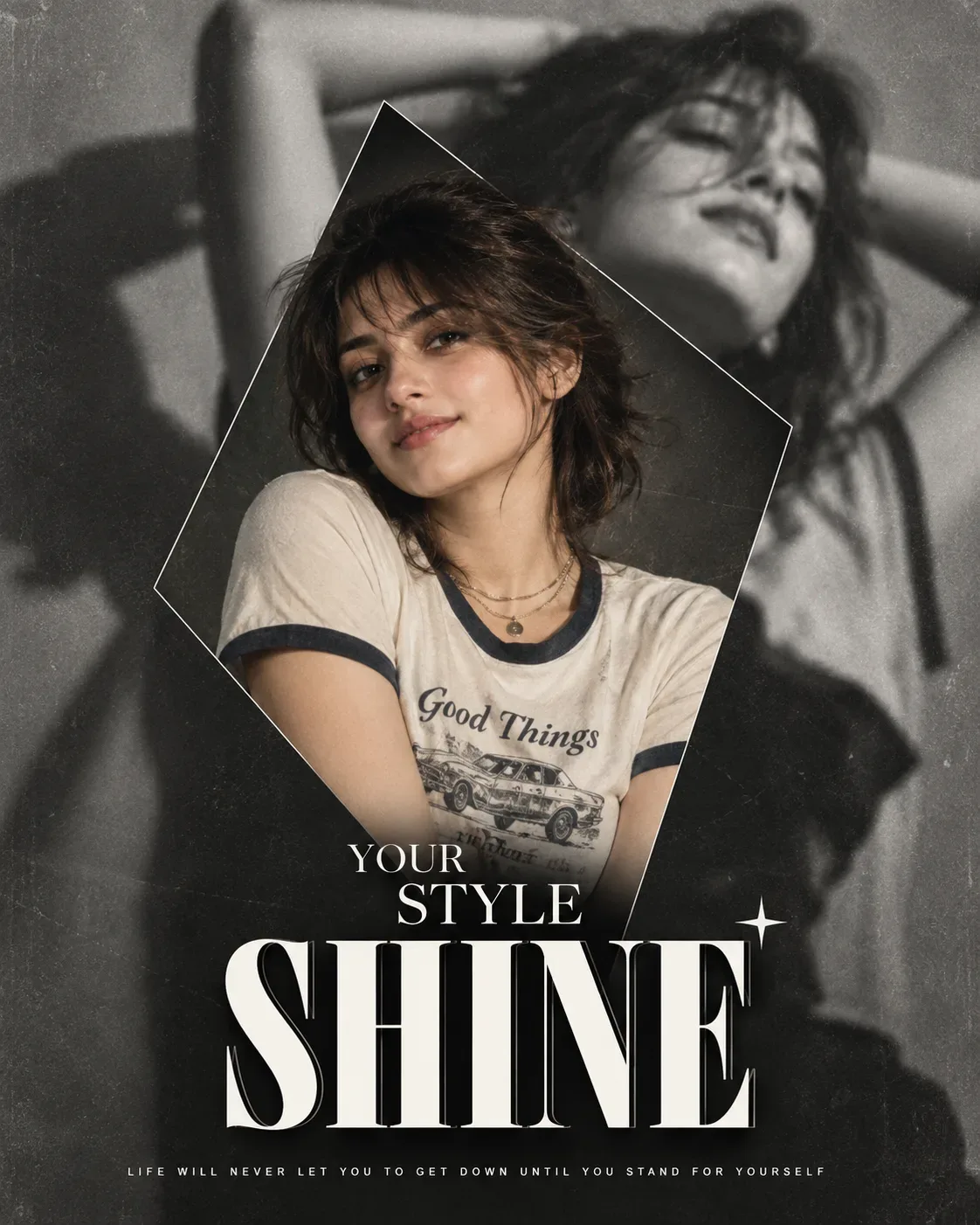 YOUR STYLE SHINE Editorial Poster AI Photo Prompt preview example result